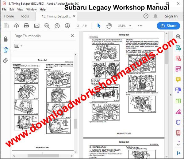 Subaru legacy Workshop Repair Manual